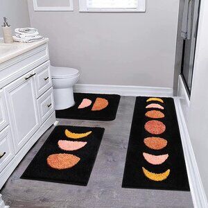 NEW Bathroom Rugs Sets 3 Piece, Non Slip Bath Mats for Bathroom, Absorbent